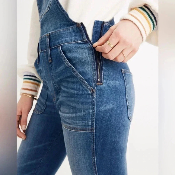 Madewell Skinny Overalls in Jansing Wash Stretch Denim Jean Coverall B443 - Picture 5 of 8